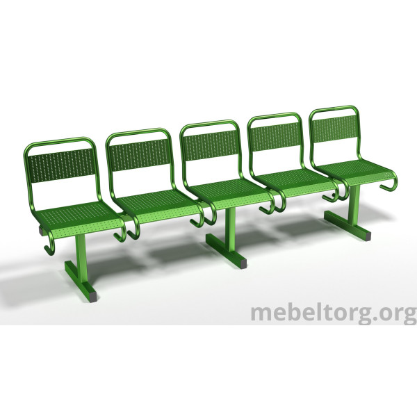 Секция стульев "Вояж" жесткая, разборная, 5-и секционная