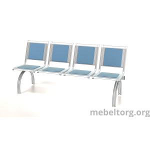 Секция стульев "Вега", разборная, 4-х местная на круглых опорах